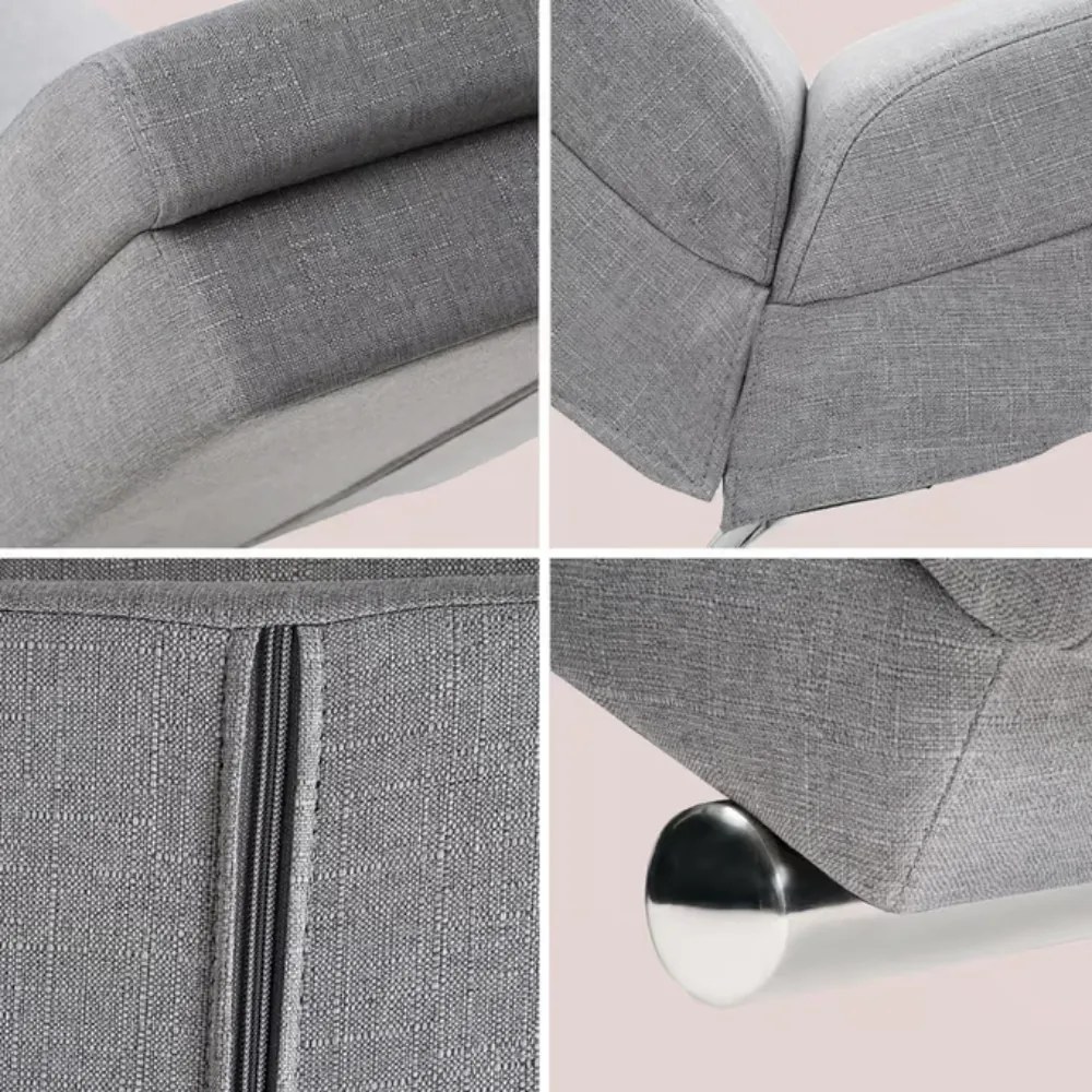 Leżanka LONDON, 186×55×89cm, szara Casaria