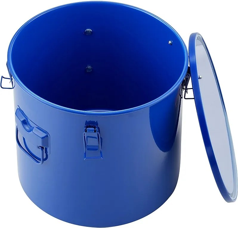 Zbiornik do Tłuszczu SucceBuy dla Frietarki, 37 L, Kotłownia Olejowa z Filtrą, Niebieski, Stal Węglowa z Powłoką Antykorozyjną