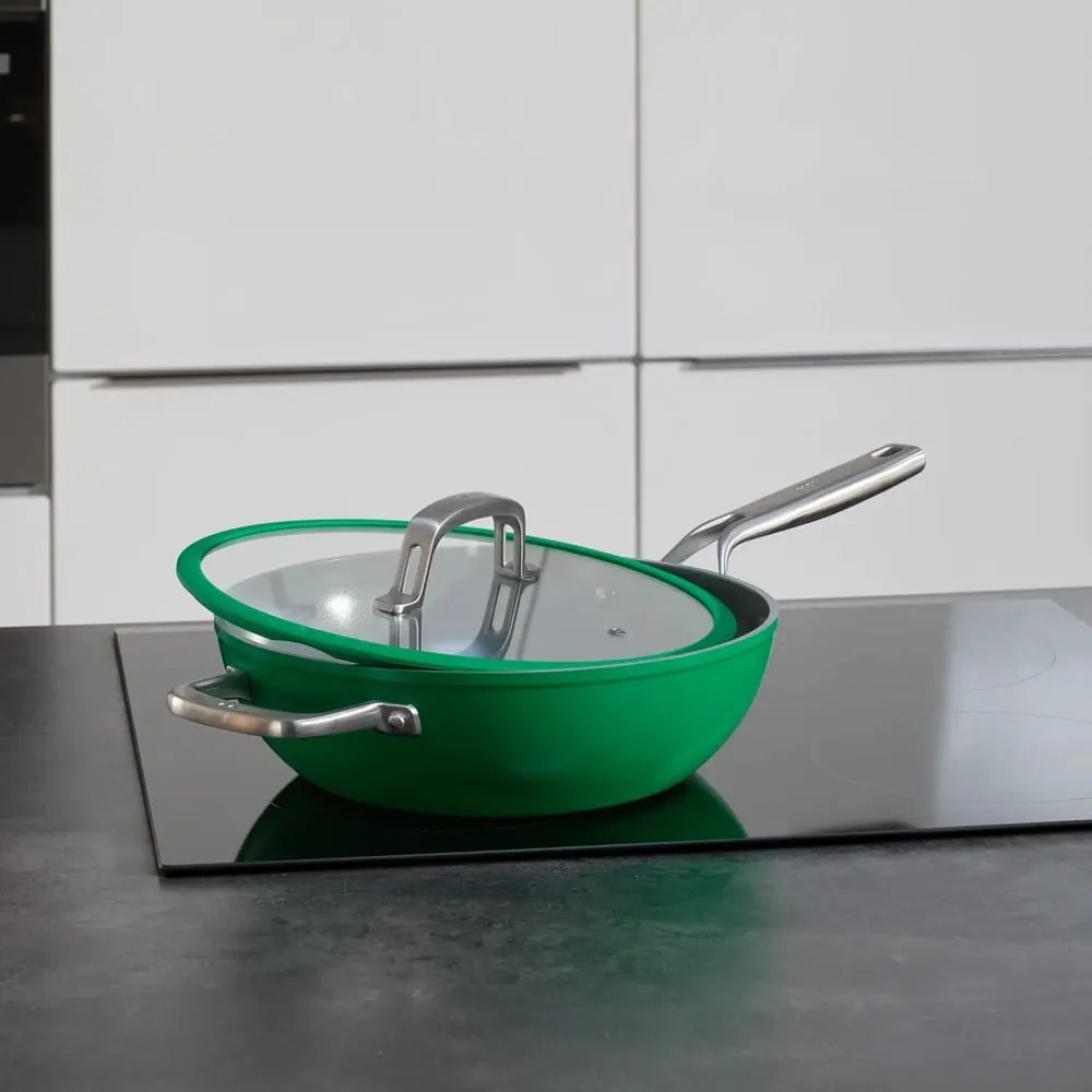 Patelnia z pokrywką/z powłoką ceramiczną wok ø 28 cm Meda 3.0 – FABINI