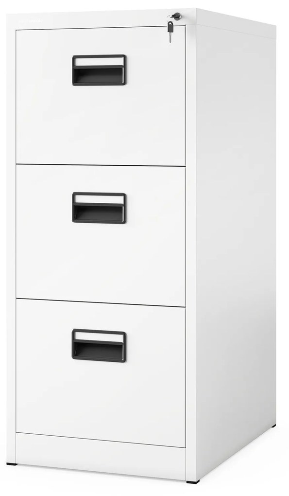 Metalowa szafa kartotekowa SARA V3, 460 x 1020 x 620 mm, biała