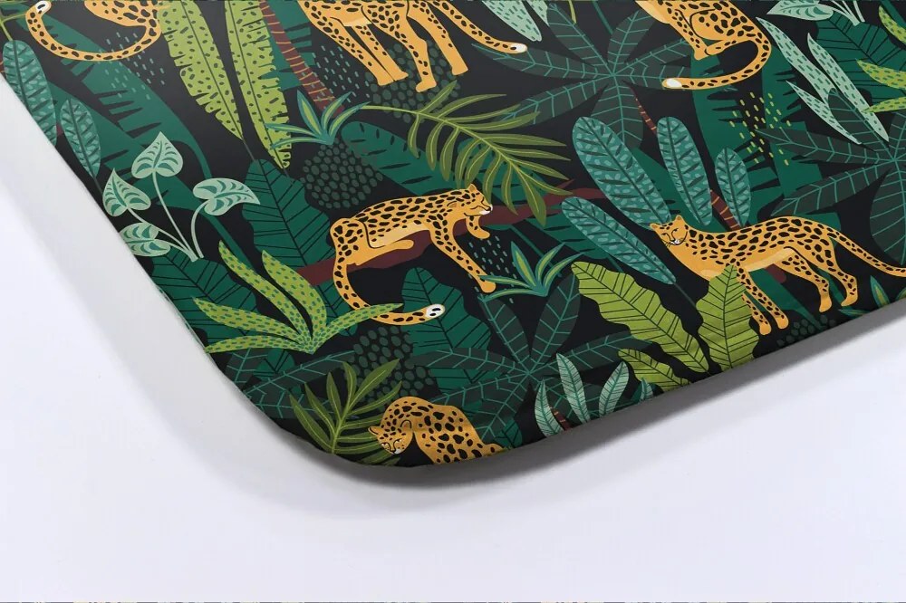 Dywanik łazienkowy Dywanik łazienkowy Zwierzę Gepard Rośliny