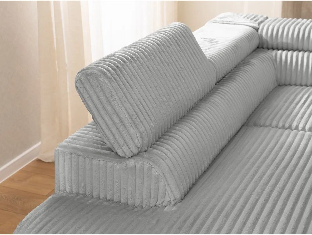 Jasnoszary sztruksowy narożnik (lewostronny/w kształcie litery L) Marbeya – Ropez