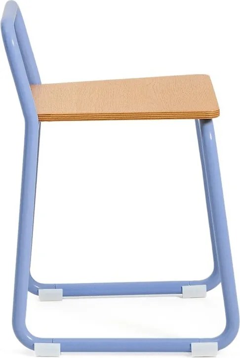 Niebieskie metalowe krzesło dziecięce Tinn – Kave Home