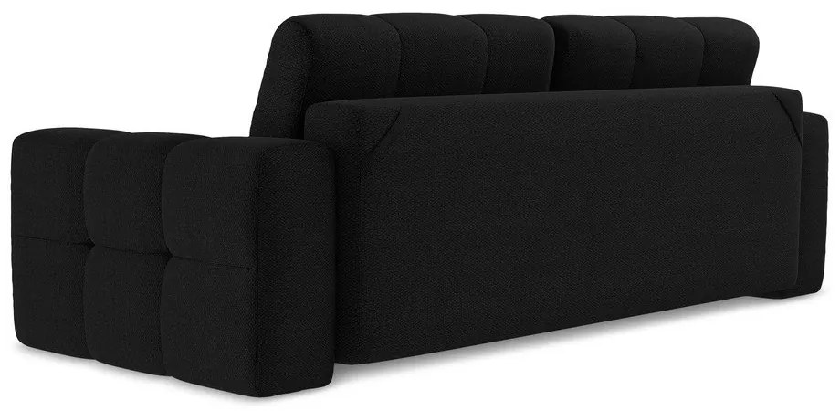 Czarna rozkładana sofa z materiału bouclé 255 cm Milu – Makamii
