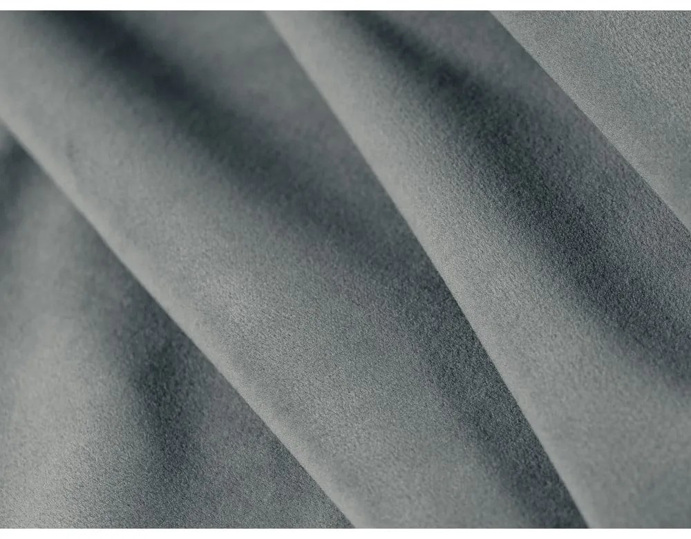 Szaroniebieska aksamitna rozkładana sofa ze schowkiem 238 cm Belfast – Cosmopolitan Design