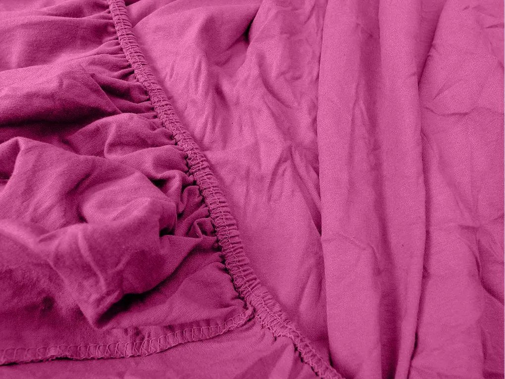 PrzytulneMieszkanie.pl Prześcieradło jersey purpurowe 90 x 200 cm