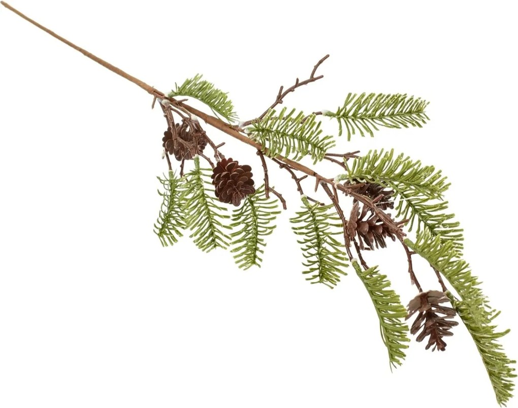 Zimowa gałąź ze szronem i szyszkami, 71 cm