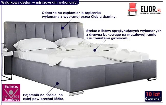 Nowoczesne łóżko z eleganckim zagłówkiem Fato 2X 140x200 - 44 kolory