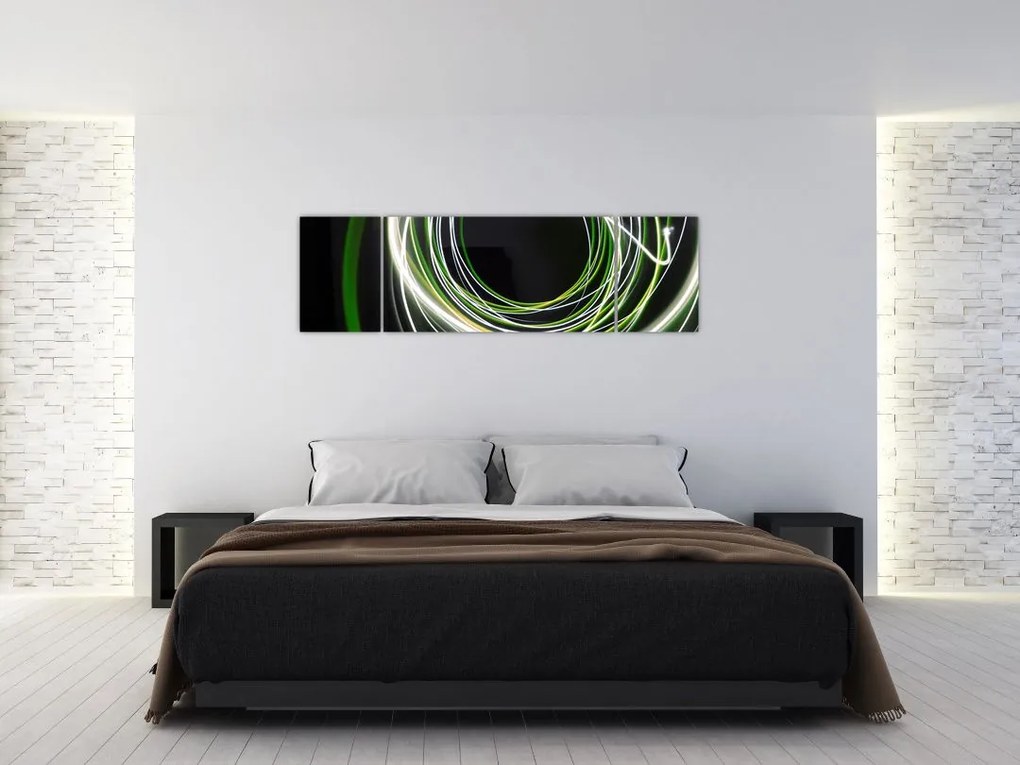 Obraz zielonych kresek (170x50 cm)