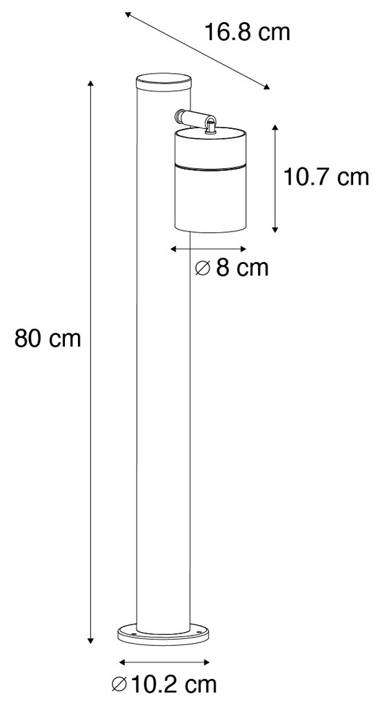 Zewnetrzna Lampa stojąca zewnętrzna czarna 80 cm AR70 regulowana IP44 - SoloDesignerski Oswietlenie zewnetrzne