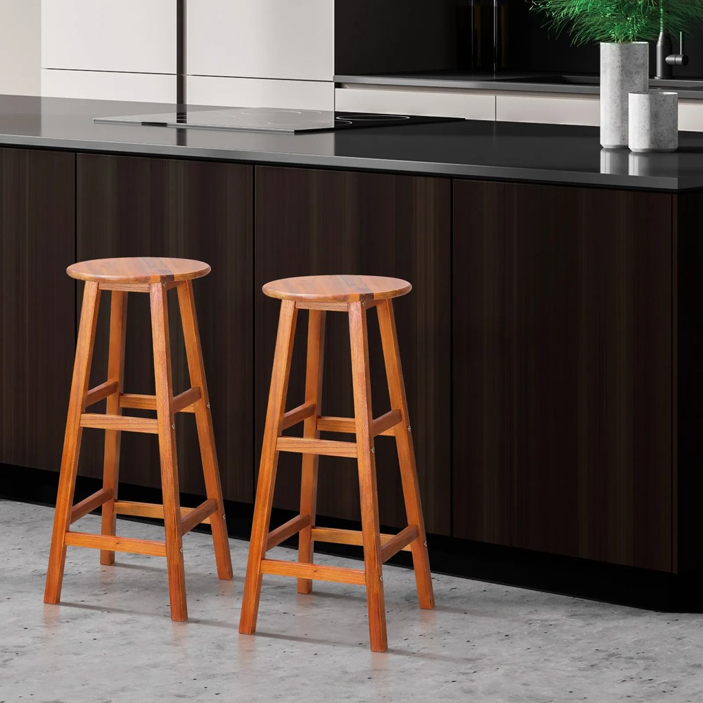 Krzesła barowe OSLO, 2 szt., 34x76cm, naturalny brąz Casaria