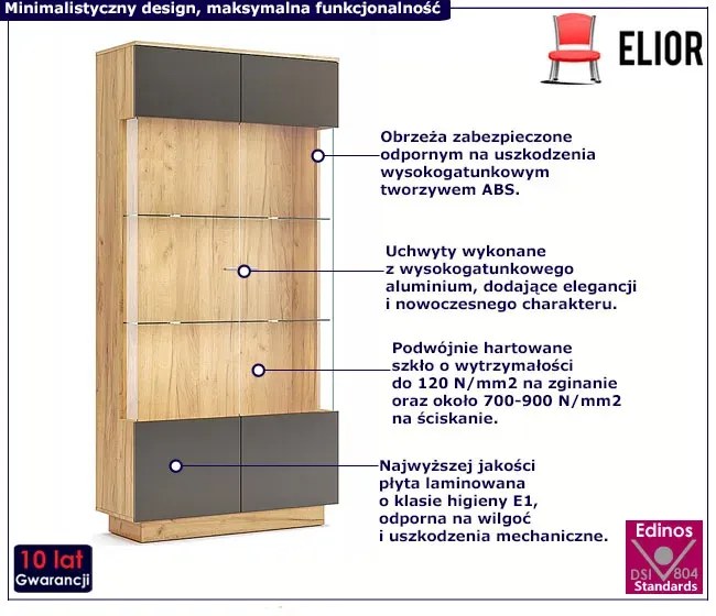 Nowoczesna witryna dąc craft + lava mat - Kyle 8X