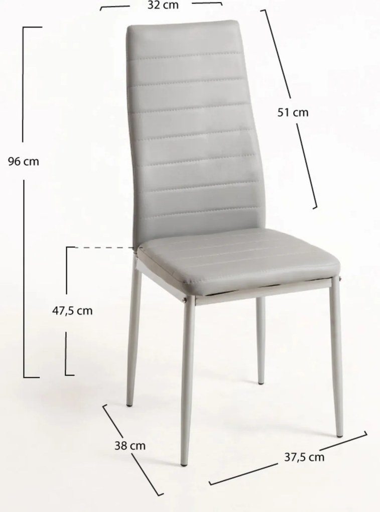 Zestaw 4 Krzese Lauter Ekoskóra