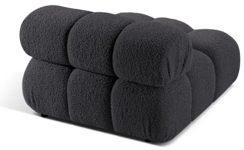 Antracytowy moduł sofy z materiału bouclé (moduł środkowy) Bellis – Micadoni Home