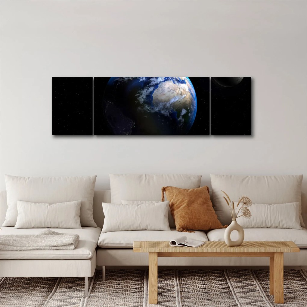 Obraz Ziemi i Księżyca (170x50 cm)