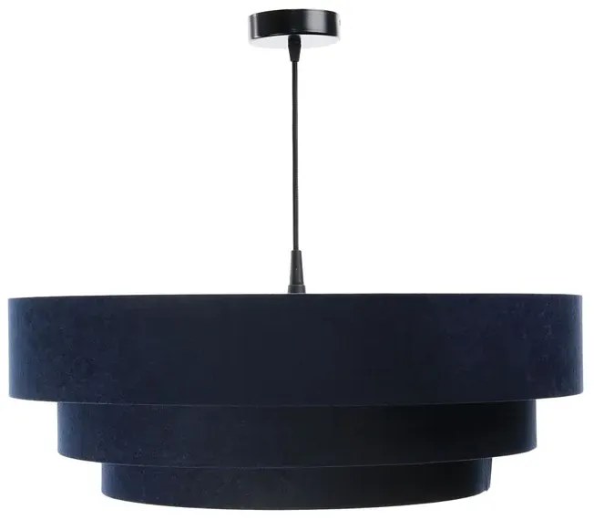 Granatowa welurowa lampa wisząca glamour - S441-Bonito