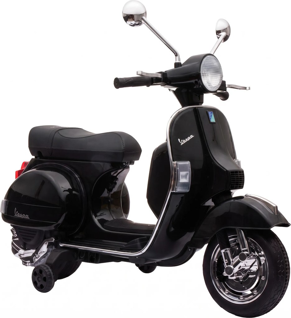 AIYAPLAY Elektryczny motocykl dziecięcy Vespa PX150 12V z akumulatorem litowym 35W 2 silniki 25° ograniczenie skrętu dla dzieci 3-6 lat | Aosom PL