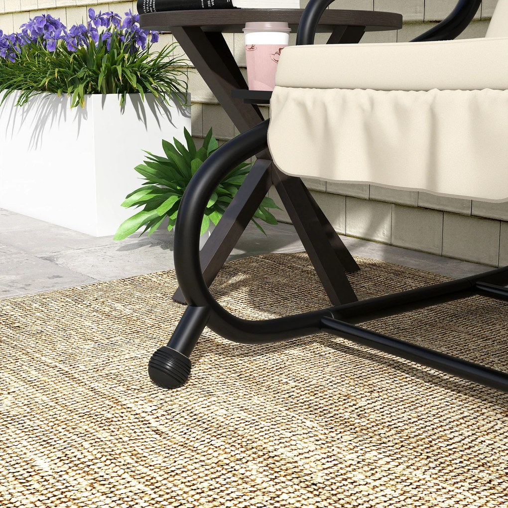 Outsunny 2-w-1 Huśtawka Ogrodowa z Funkcją Leżanki, Regulowany Daszek, do 340 kg, Stal, 200x120x164 cm, Kremowy