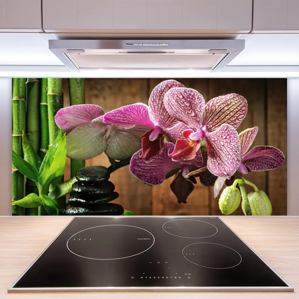 Panel Kuchenny Egzotyczny Duet: Kwiaty I Bambus