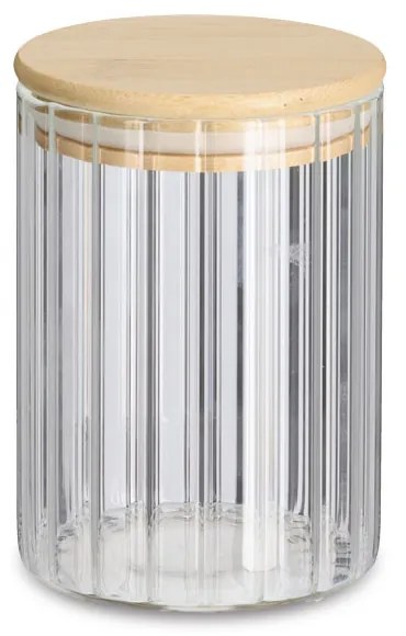 Słoik z bambusową pokrywką GROOVES, 550 ml