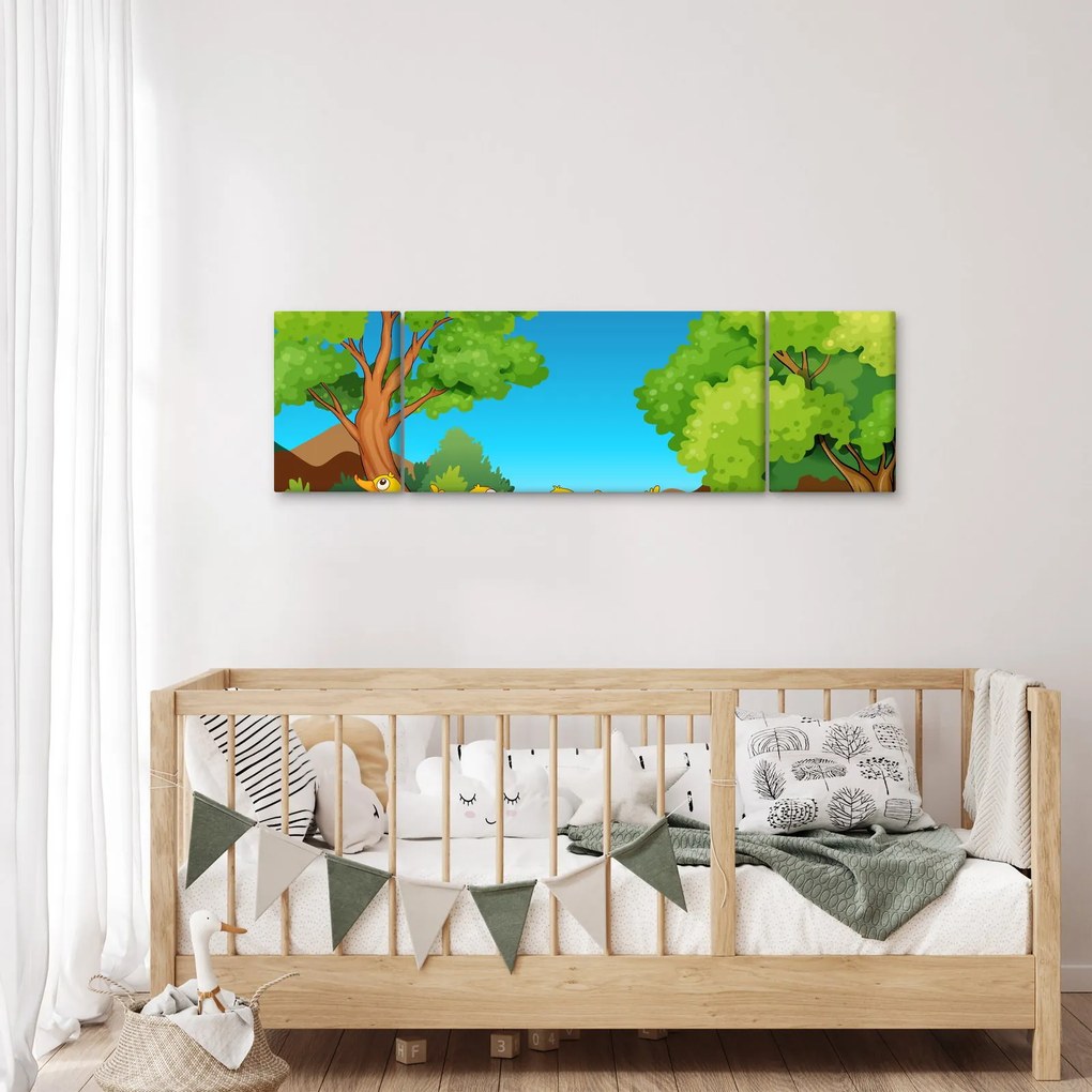 Obraz - Wesołe kaczątka (170x50 cm)