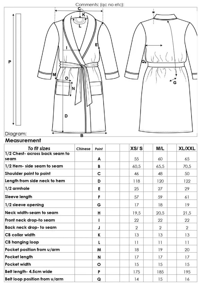 Szary bawełniany szlafrok w rozmiarze XL/XXL Terry – HIP