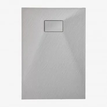 Prostokątna Antypoślizgowa I Ultracienka Brodzik Z Żywicy Smc Soho Jasnoszary & 90 X 70 Cm - Sklum
