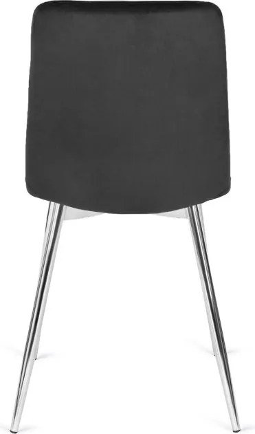 Krzesło Tapicerowane do Jadalni CESAR Czarne Welurowe Nowoczesne Loft