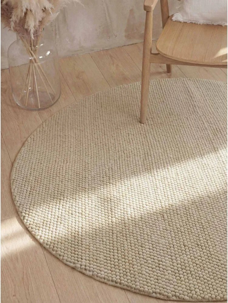 Beżowy wełniany okrągły dywan tkany ręcznie ø 200 cm Richmond Diana – Ted Baker