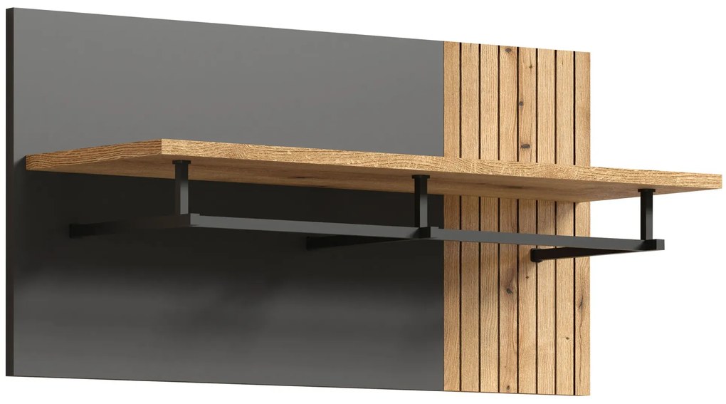 Wieszak z półką do przedpokoju grafit + dąb evok Z6-A27