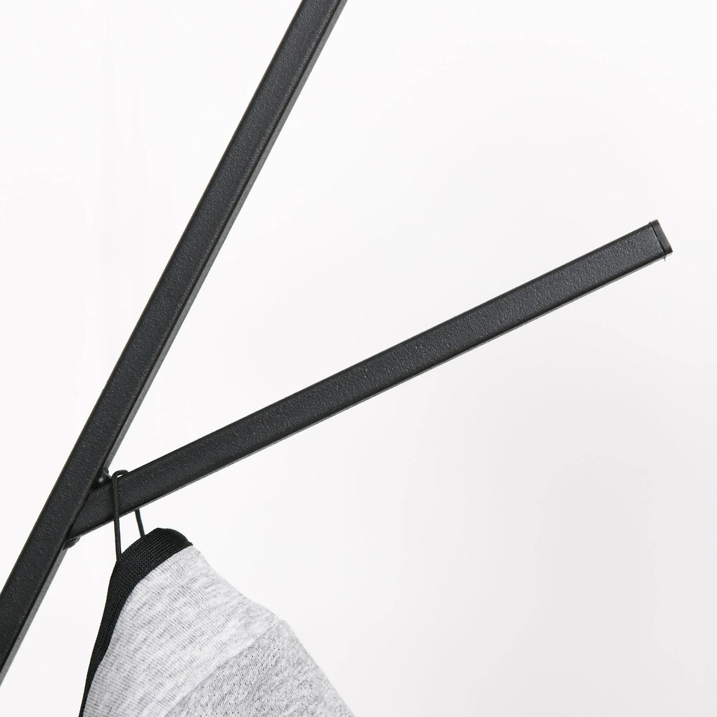 Homcom® Stojak Na Ubrania Do Garderoby Przedpokoju Metalowy Czarny