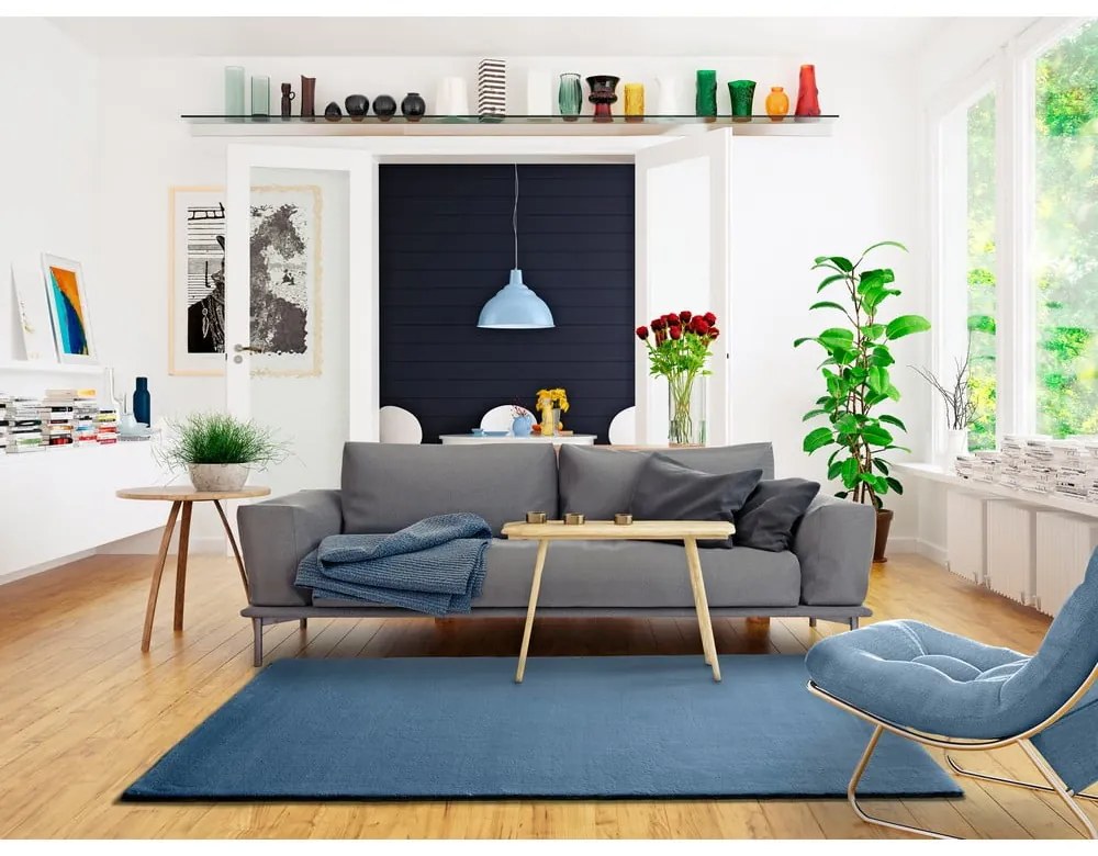 Niebieski dywan Universal Berna Liso, 80x150 cm