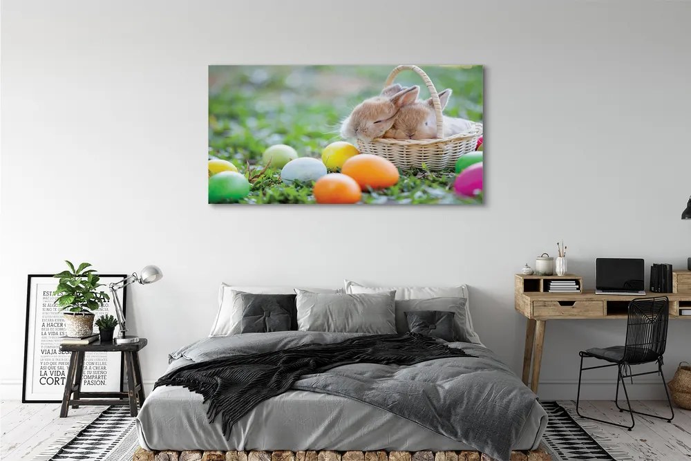 Zdjęcie na płótnie Zające i Jajka Wielkanocne