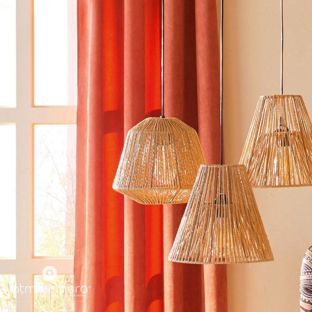 Lampa sufitowa etniczna, atrakcyjne oświetlenie wiszące z kloszem, gwint E27