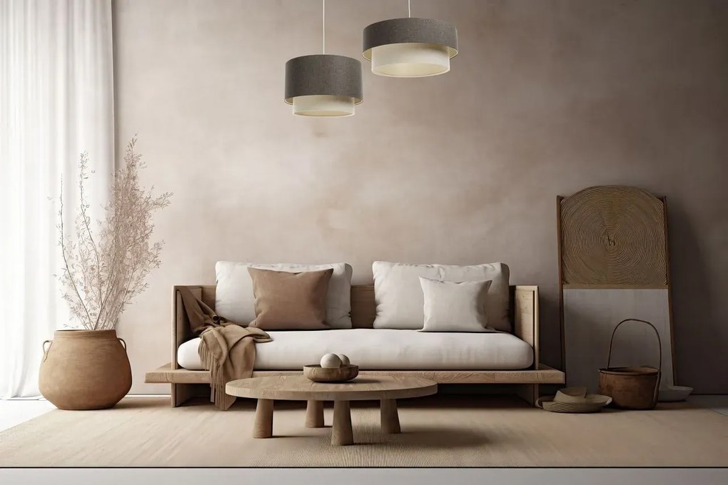 Lampa wisząca ERUTAN DOUBLE 60 szara/kremowa BPS KONCEPT
