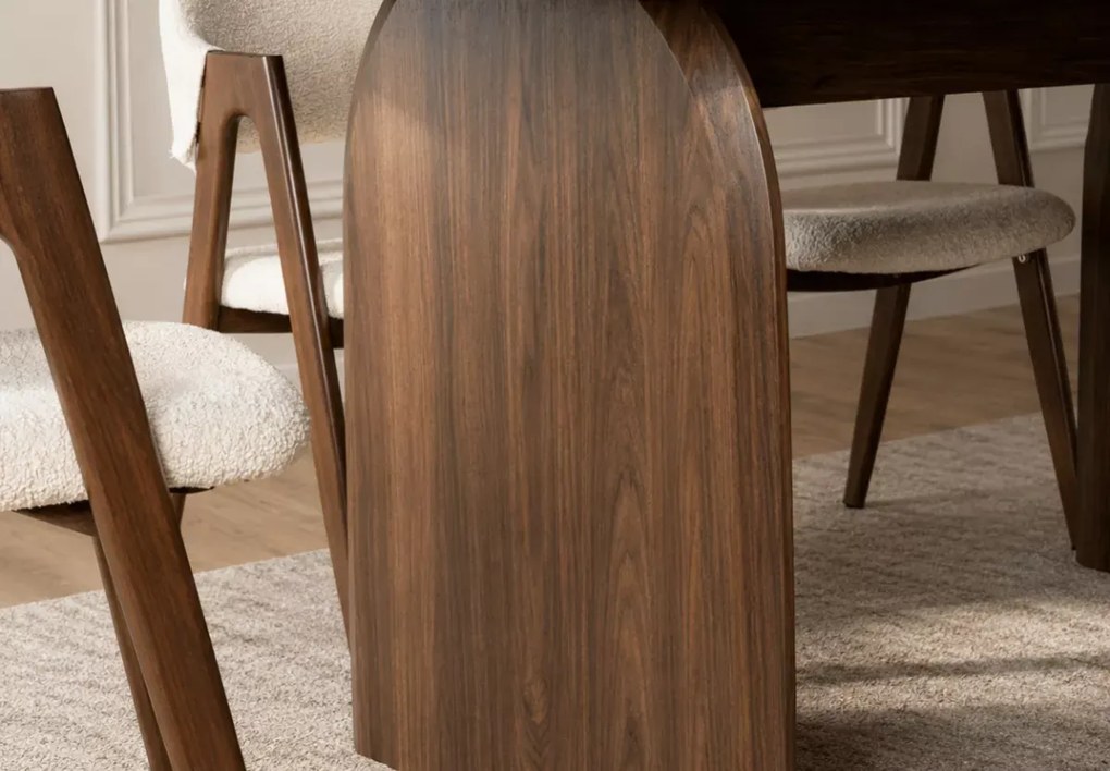 Stół owalny Maxim 190 cm orzech MDF nowoczesny stół do jadalni salonu stabilny design