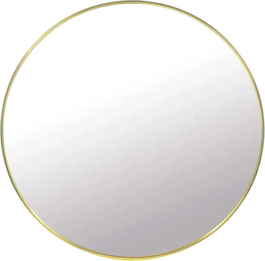 Złote okrągłe metalowe lustro 80 cm A4-C82