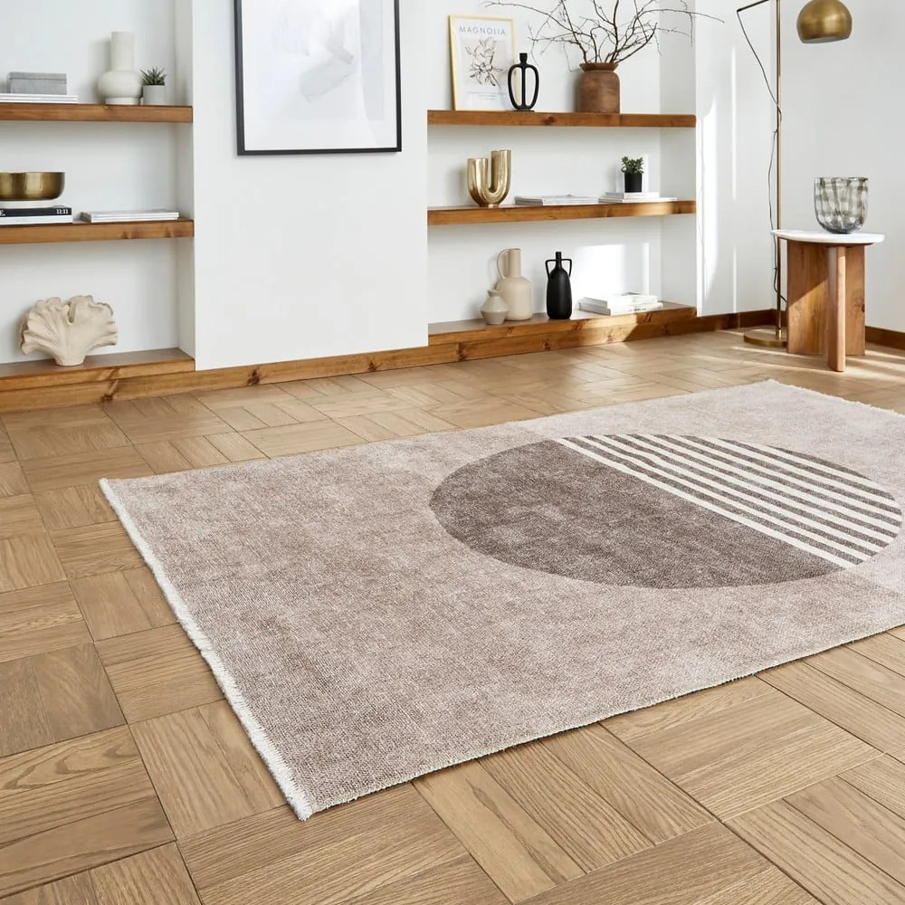 Beżowy dywan z mieszanki bawełny odpowiedni do prania 122x170 cm Whisper – Think Rugs