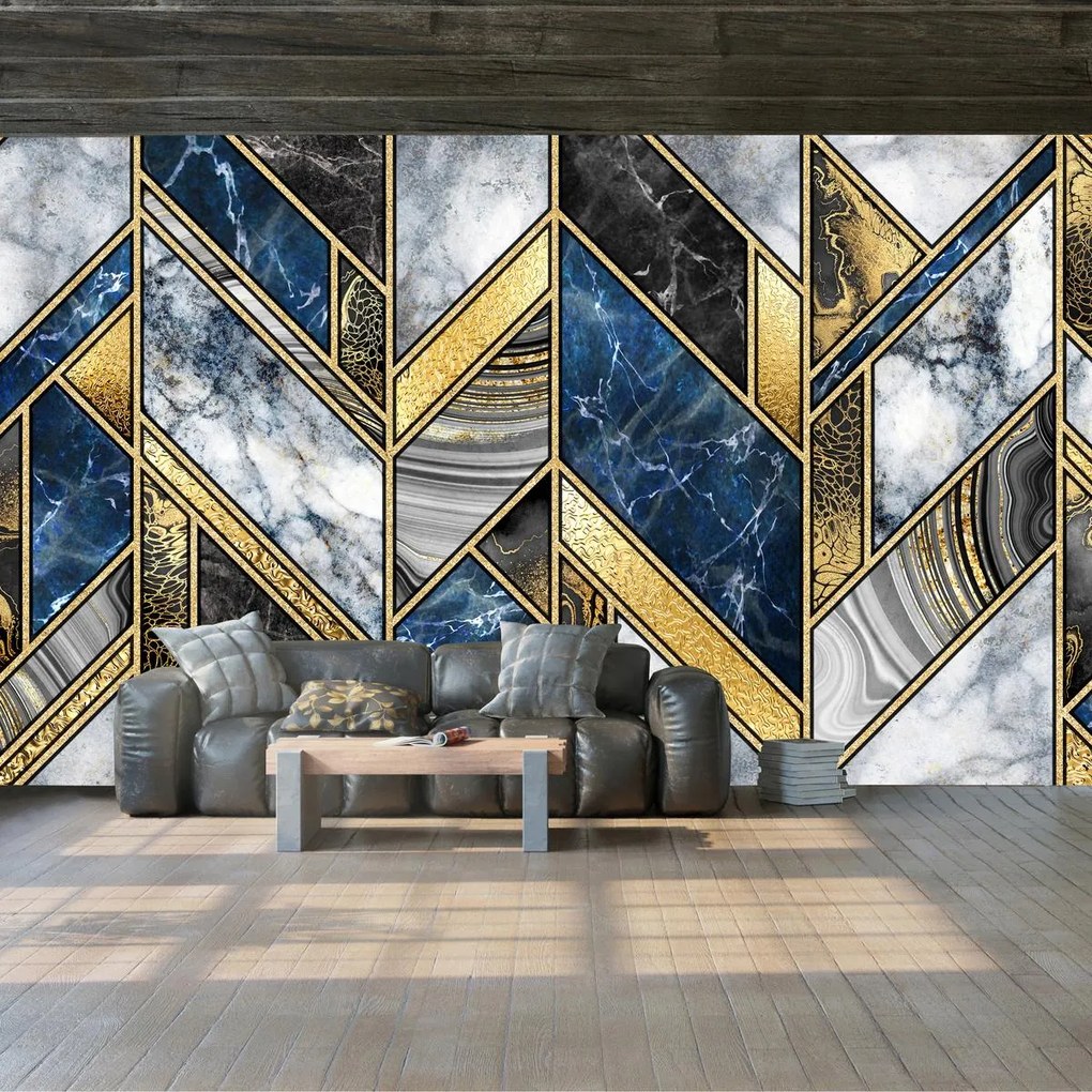 Fototapeta - Marmur ze złotem (196x136 cm)