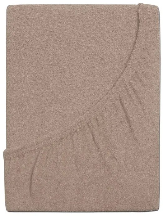 PrzytulneMieszkanie.pl Frotte prześcieradło do dziecięcego łóżeczka EXCLUSIVE 60x120 cm jasnobrązowe