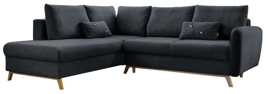 Ciemnoszary rozkładany narożnik Miuform Scandic Lagom L, lewostronny