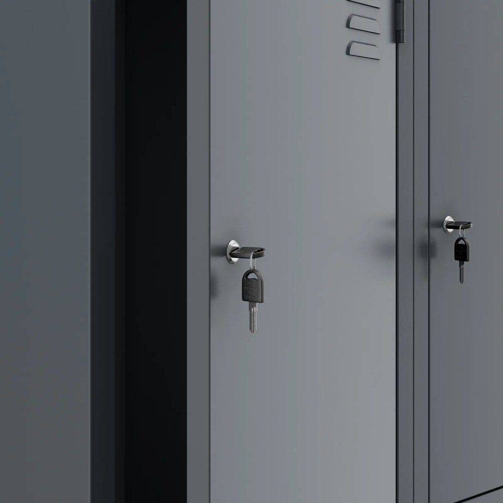 Szafa socjalna czterokomorowa Julia 80x45x185 cm antracyt