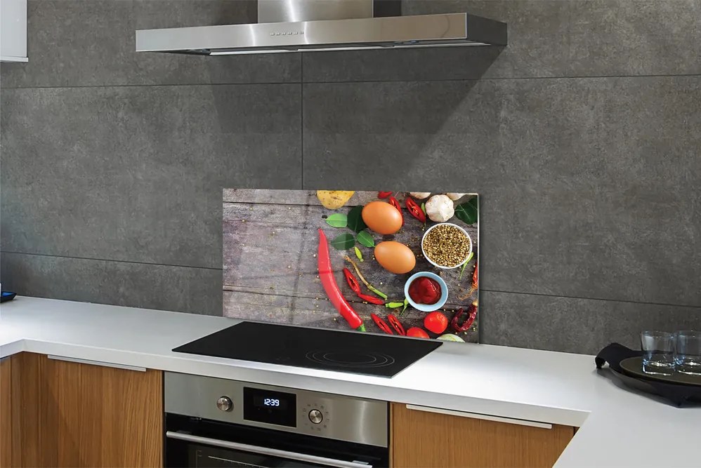 Panel nad Blat Kuchenny Kompozycja z Jajkiem i Papryczką