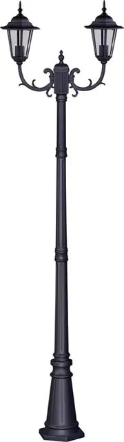 Czarna podwójna stojąca lampa ogrodowa wysoka - S326 B1-D68