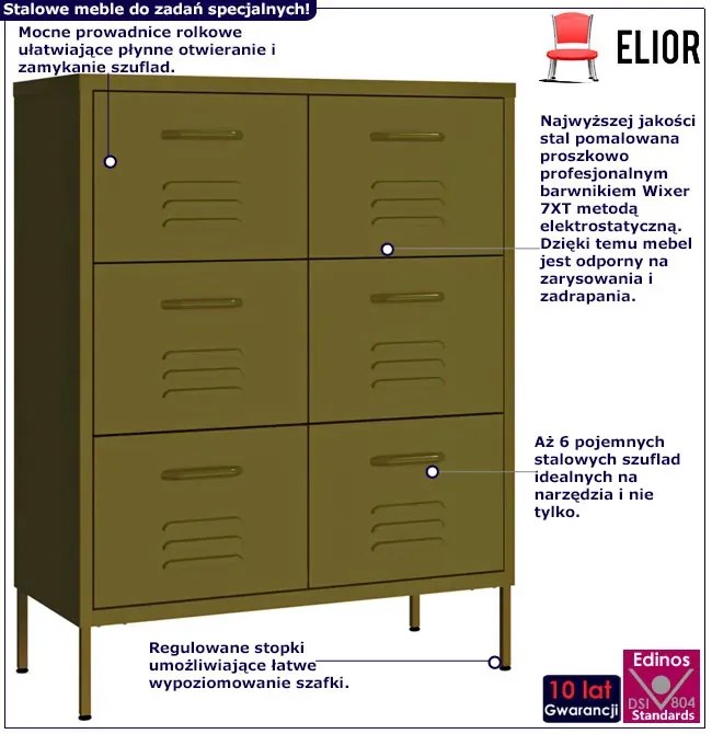 Oliwkowa szafka garażowa na narzędzia R1-D81