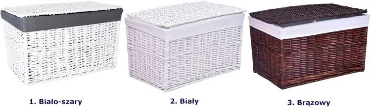 Biało Szary Kufer Z Lnianym Wkładem T1-Z40