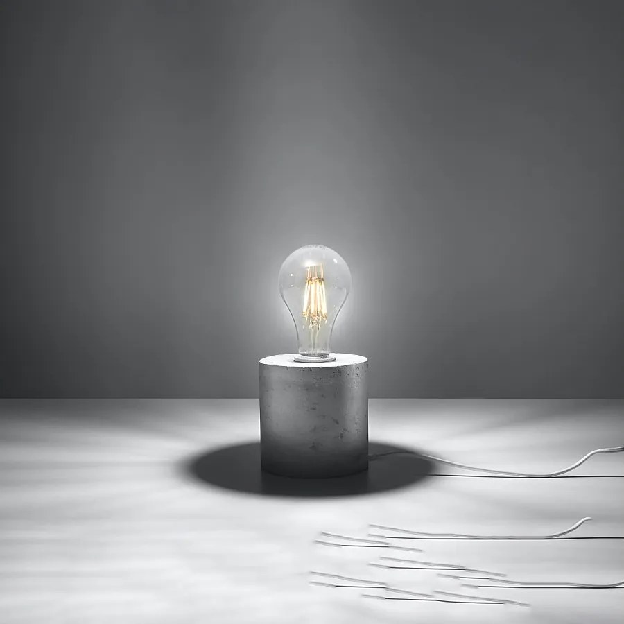 Lampy biurkowe industrialny Nalvado, beton - 1 źródło światła 3000K - L.10 x H.10 cm - szary