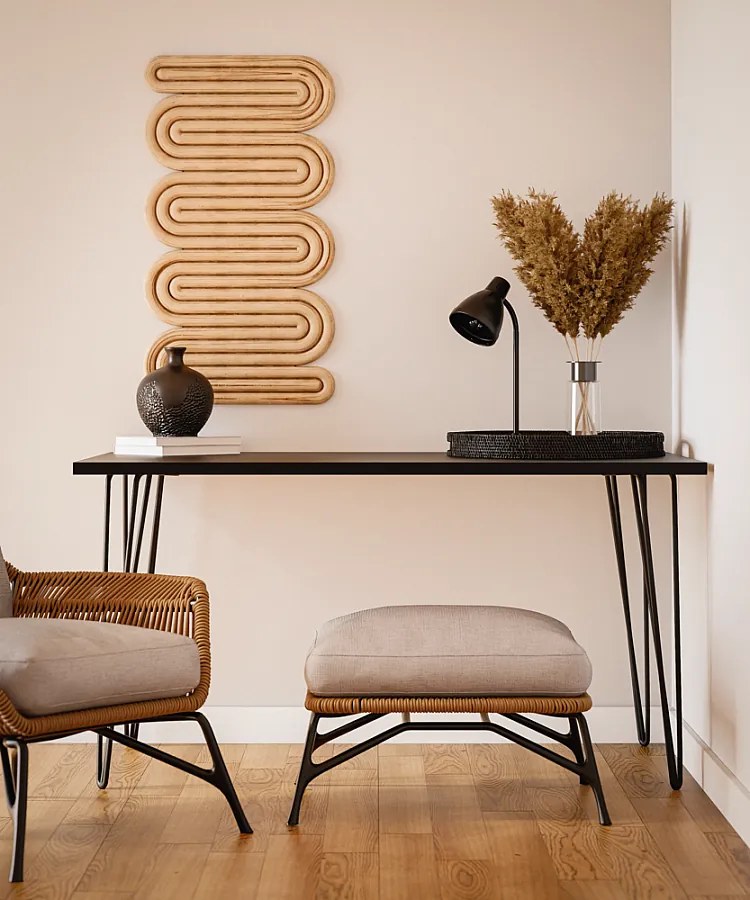 Biurko VOSS 138 x 68 cm do biura, gabinetu, pracowni Czarne