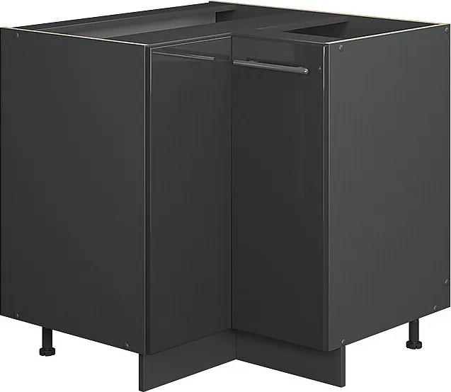 Szafka narożna antracyt wysoki połysk 80.5x51.6x82 fame-line