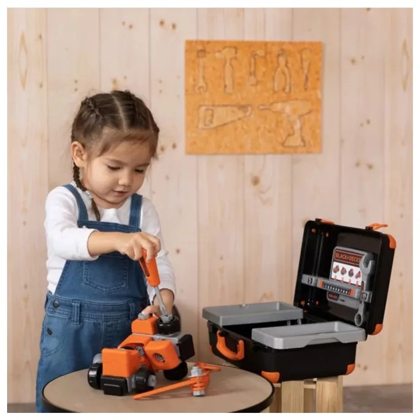 Smoby black & decker walizka z narzędziami + samochód w częściach